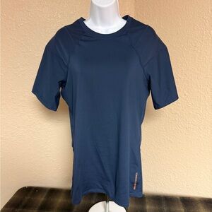 Women's Navy Blue Short Sleeve Compression Tee